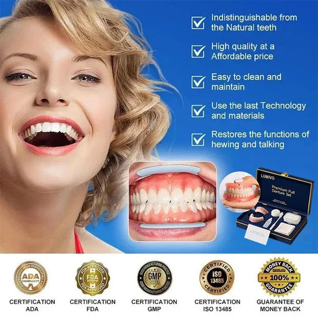 🌎Ends Today: 70% OFF! ⏰LUMIVO® Medical Full Denture with Strong Suctiond🦷Obtain American Dental Association (ADA) Certification