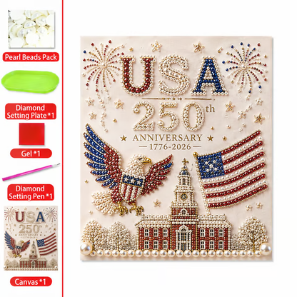 🔥LAST DAY 50% OFF - 🇺🇸 USA 250th Anniversary DIY Pearl Painting Kit ✨❤️‍🔥