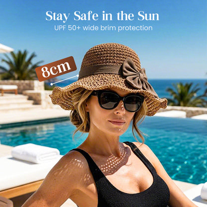 ⏳Limited-time 50% off⏰Elegant Woven Straw Sun Hat with Bow👒