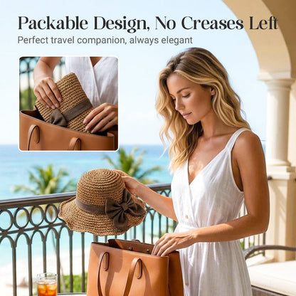 ⏳Limited-time 50% off⏰Elegant Woven Straw Sun Hat with Bow👒