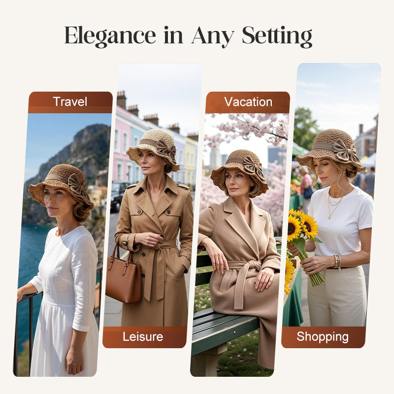 ⏳Limited-time 50% off⏰Elegant Woven Straw Sun Hat with Bow👒